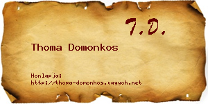 Thoma Domonkos névjegykártya